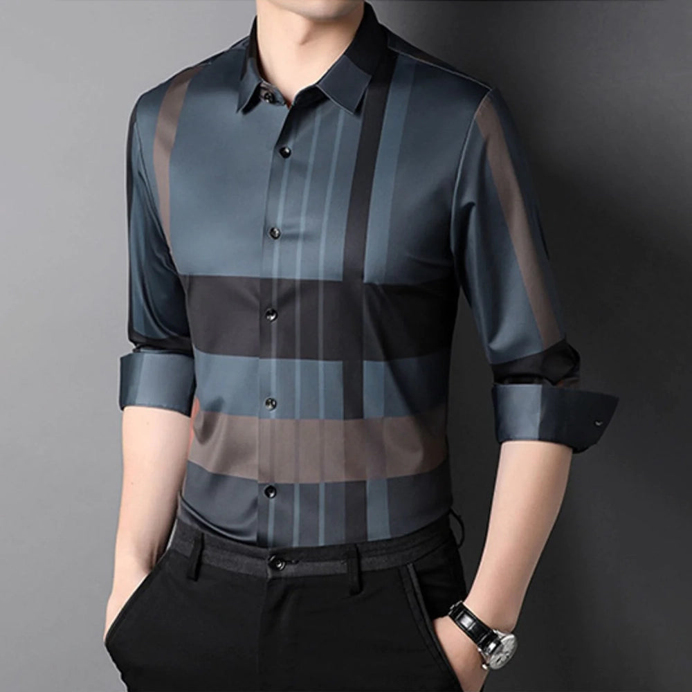 Midnight Metal Style Full Sleeve Cotton Check Shirt (BBB)